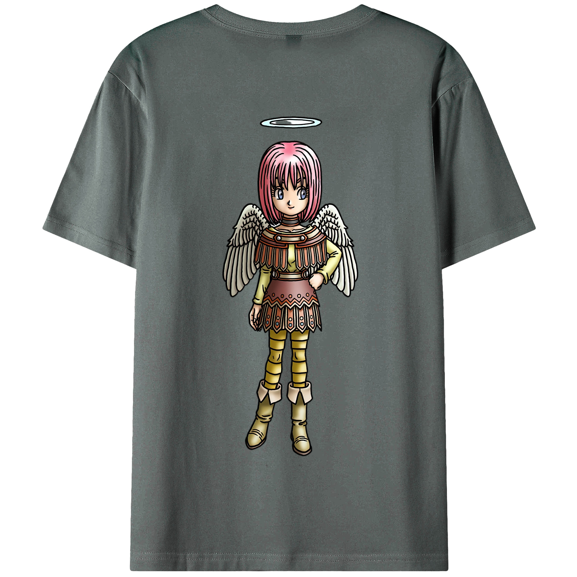 （画像用） ドラゴンクエスト Doragon Kuesuto Dragon Quest 綿100％半袖Tシャツ（背面プリント）